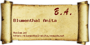 Blumenthal Anita névjegykártya