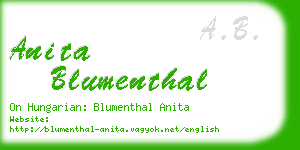 anita blumenthal business card